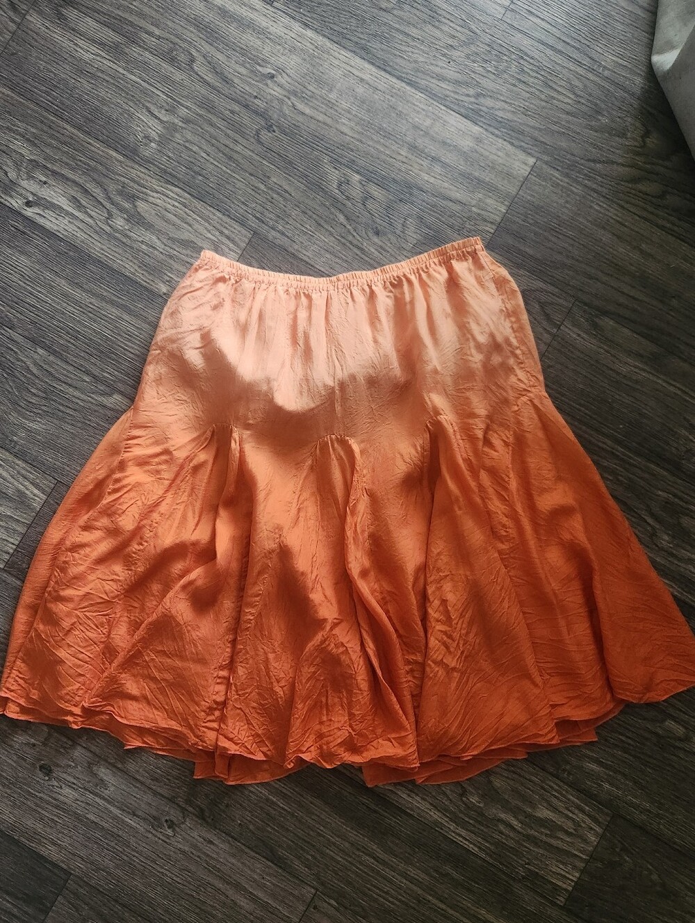 Y2K Transitions Silk Orange Ombre Midi Skirt Fairycore